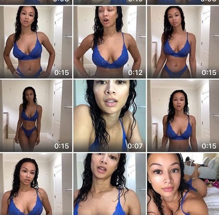 nine snaps of Draya Michele in the blue lingerie.