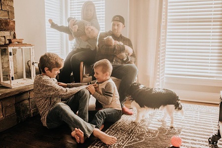 Ryan Edwards with wife Mackenzie Standifer and their two kids as well as Bentley.