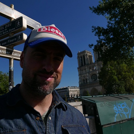 Stana Katic's husband Kris Brkljac taking a selfie in France..