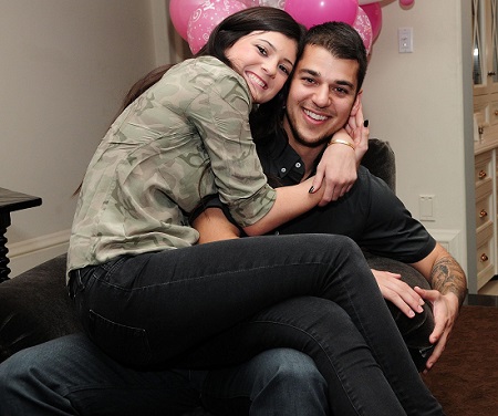 Kylie Jenner hugging it out with brother Rob Kardashian in 2008.