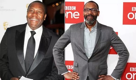 Before and after picture of how Lenny Henry lost 3 stone.