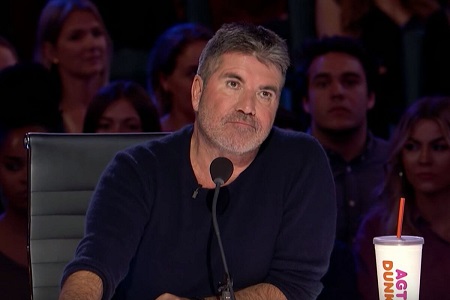 Simon Cowell with a disapproved look in midst of judging 'America's Got Talent'..