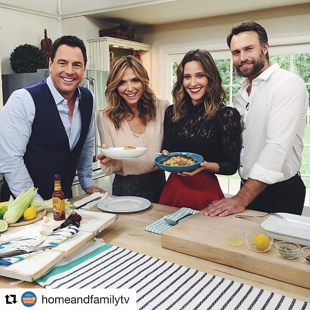 Jill and husband David with 'Home & Family' hosts.
