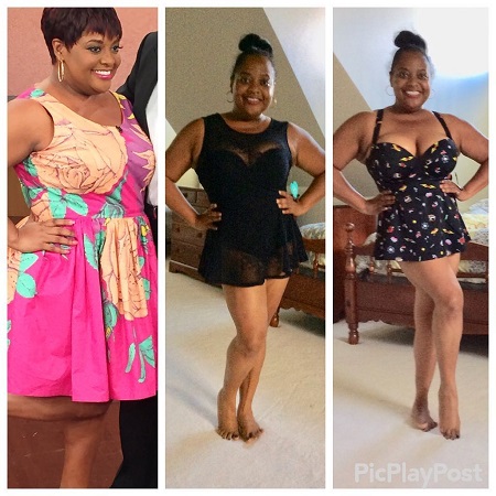Sherri Shepherd in three before and after weight loss photos.