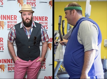 Chris Sullivan before and after Weight loss picture in real life vs. his character.