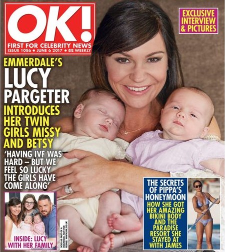 Lucy Pargeter with her twins, Missy and Betsy.