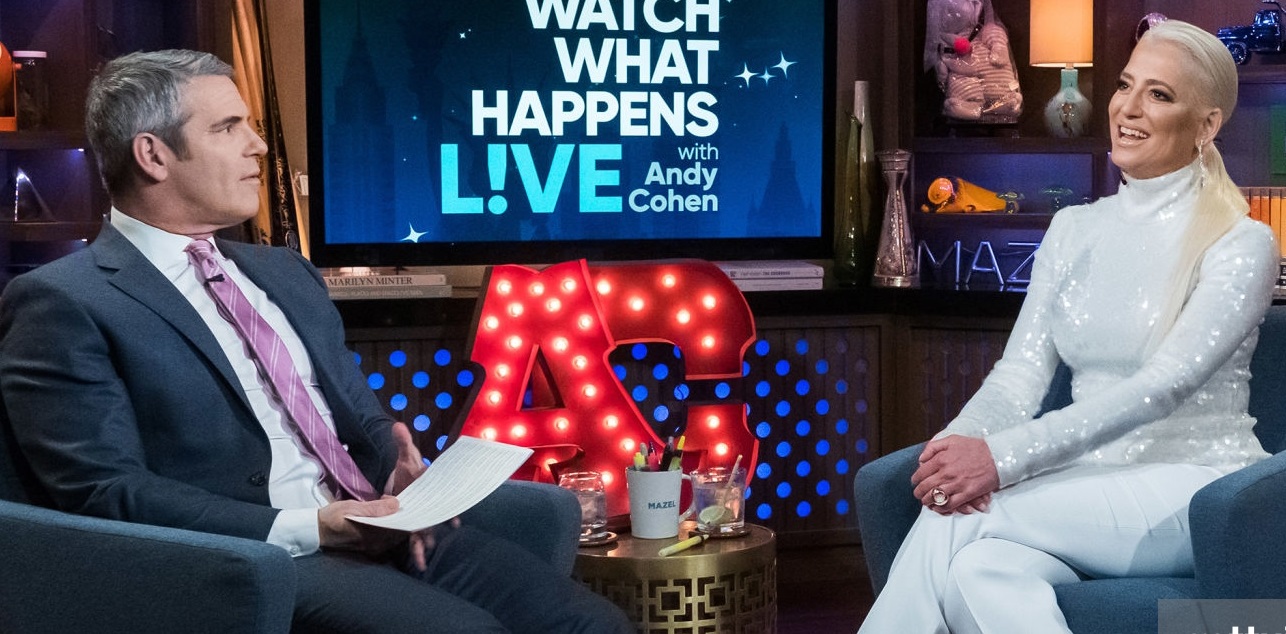 WATCH WHAT HAPPENS LIVE WITH ANDY COHEN -- Pictured (l-r): Andy Cohen, Dorinda Medley and Kristin Cavallari