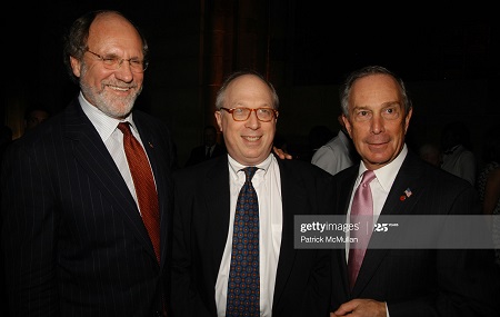 (L-R) Jon Corzine, Doug Schoen and Mayor Michael R. Bloomberg attend NYU Child Study Center Eighth Annual Child Advocacy Award Dinner at Cipriani on November 29, 2005, in New York City.