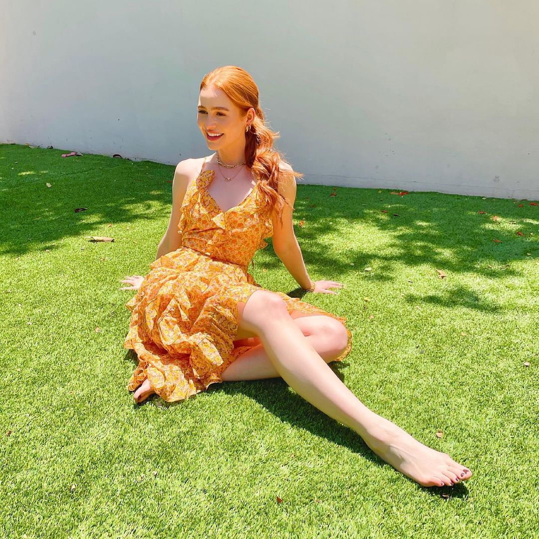 Madelaine Petsch posing for her post.