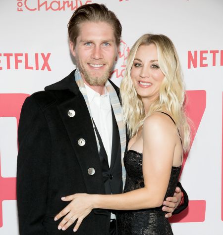 Karl Cook is sticking to Kaley Cuoco because of his prenup.