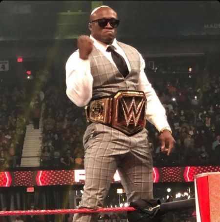 Bobby Lashley is posing for his post.