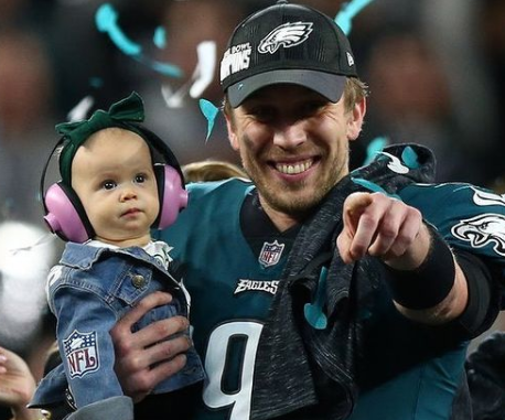 Nick Foles is with his daughter.