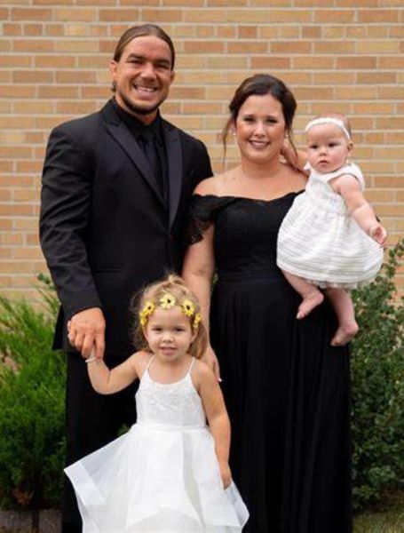 Chad Gable with his wife and kids.