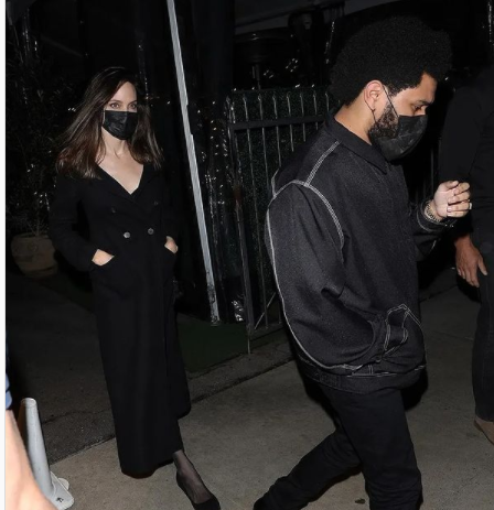   Angelina Jolie and The Weeknd were spotted getting dinner together at Giorgio Baldi in Los Angeles (September 25, 2021).