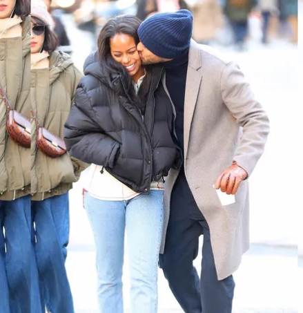Jesse Williams while shopping in New York City with his girlfriend Taylour Paige.