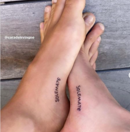 Cara Delevingne and Kaia Gerber have matching foot tattoos.