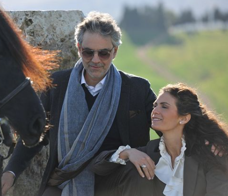 Enrica Cenzatti's ex-husband Andrea Bocelli with his wife Veronica Berti.